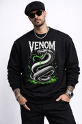 Venom Graphic Crewneck Fleece Sweatshirt