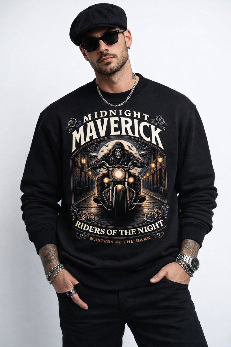 Midnight Maverick Graphic Fleece Sweatshirt