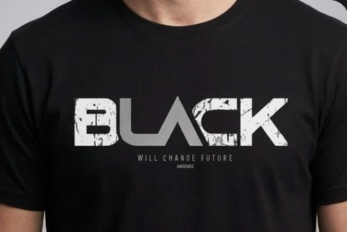 Cotton Graphic Printed Regular Fit Round Neck Half Sleeve T-Shirt, Black, Streetwear