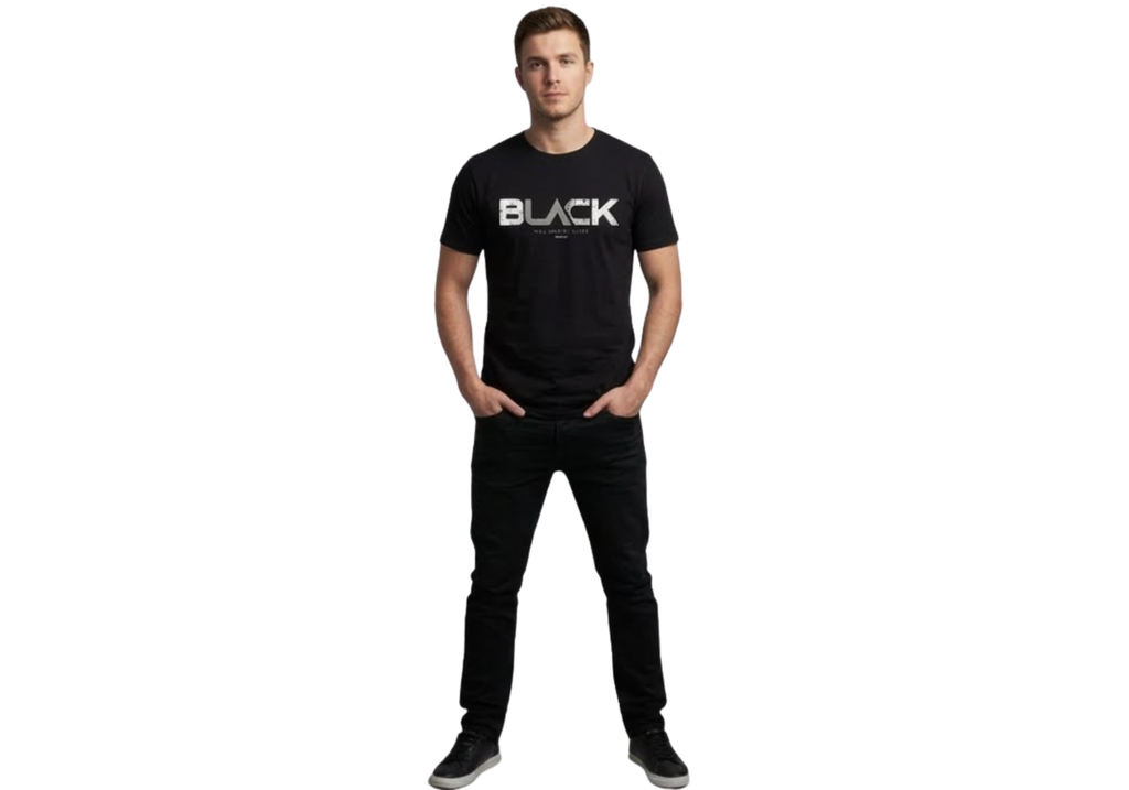 Cotton Graphic Printed Regular Fit Round Neck Half Sleeve T-Shirt, Black, Streetwear