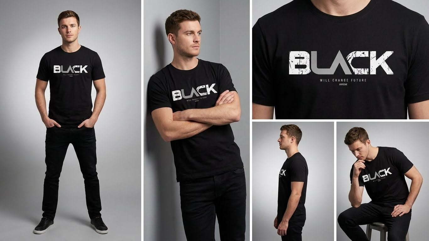 Cotton Graphic Printed Regular Fit Round Neck Half Sleeve T-Shirt, Black, Streetwear