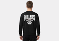 Killers Skull Graphic Fleece Sweatshirt, Black, Long Sleeve, Red Eyes Design, Crew Neck