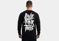 Live for this Graphic Fleece Sweatshirt, Black, Long Sleeve, Red Eyes Design, Crew Neck