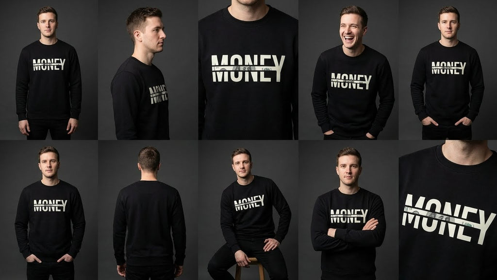 Black Sweatshirt, Round Neck, Long Sleeve
