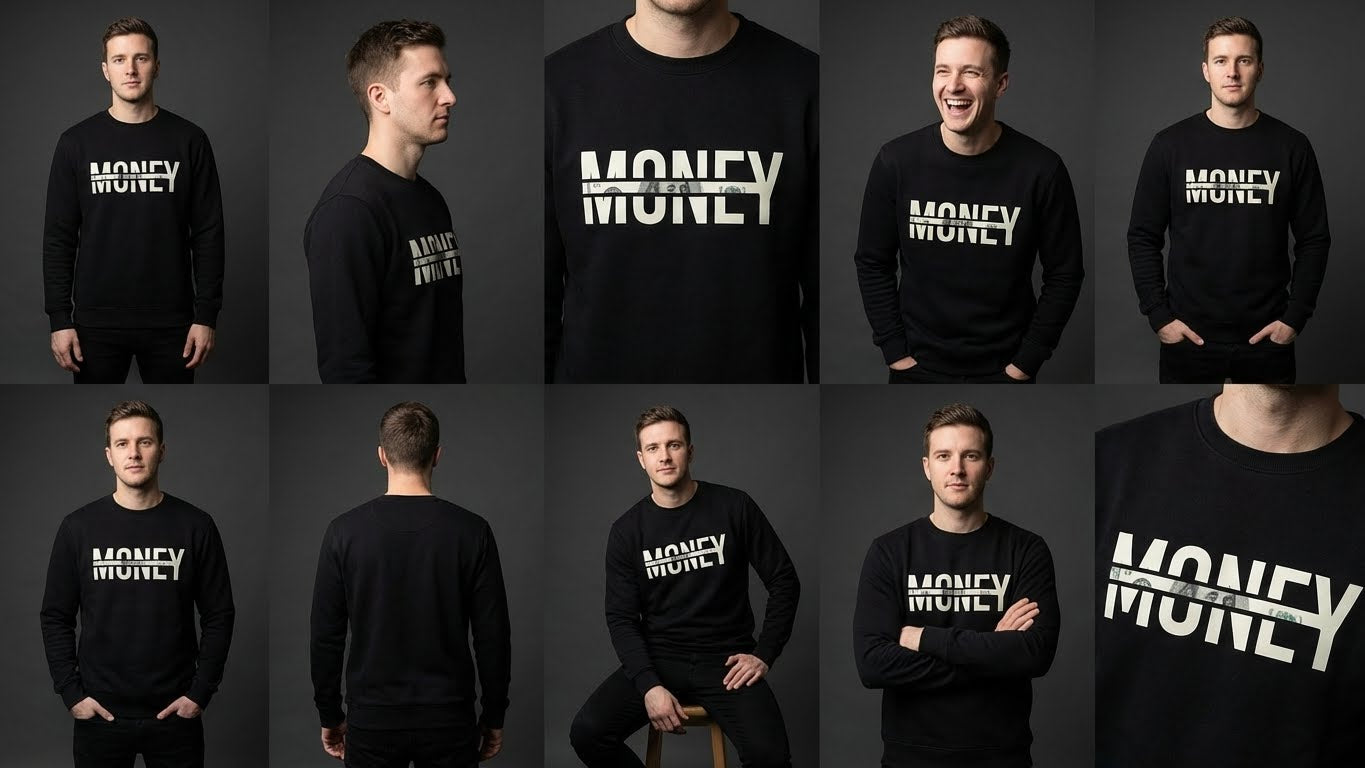 Black Sweatshirt, Round Neck, Long Sleeve