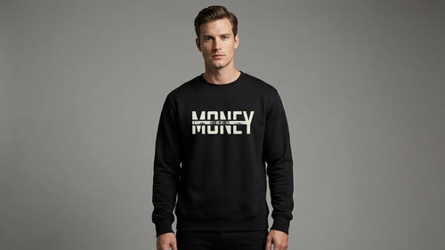 Black Sweatshirt, Round Neck, Long Sleeve