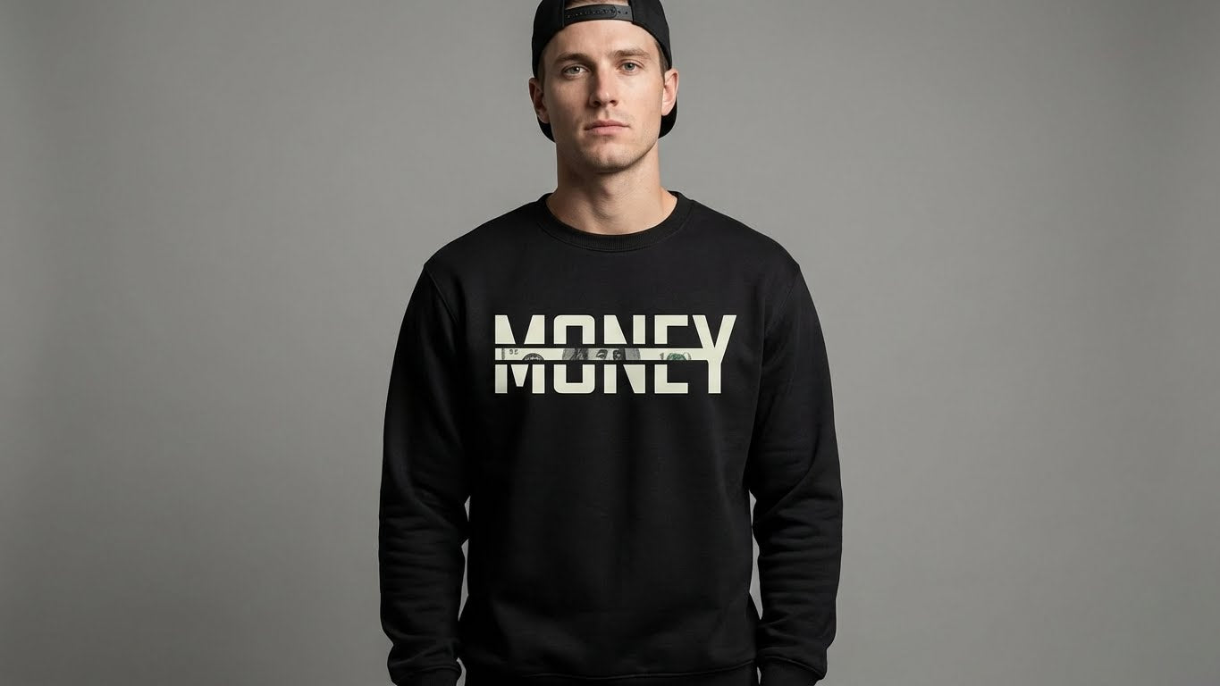 Black Sweatshirt, Round Neck, Long Sleeve