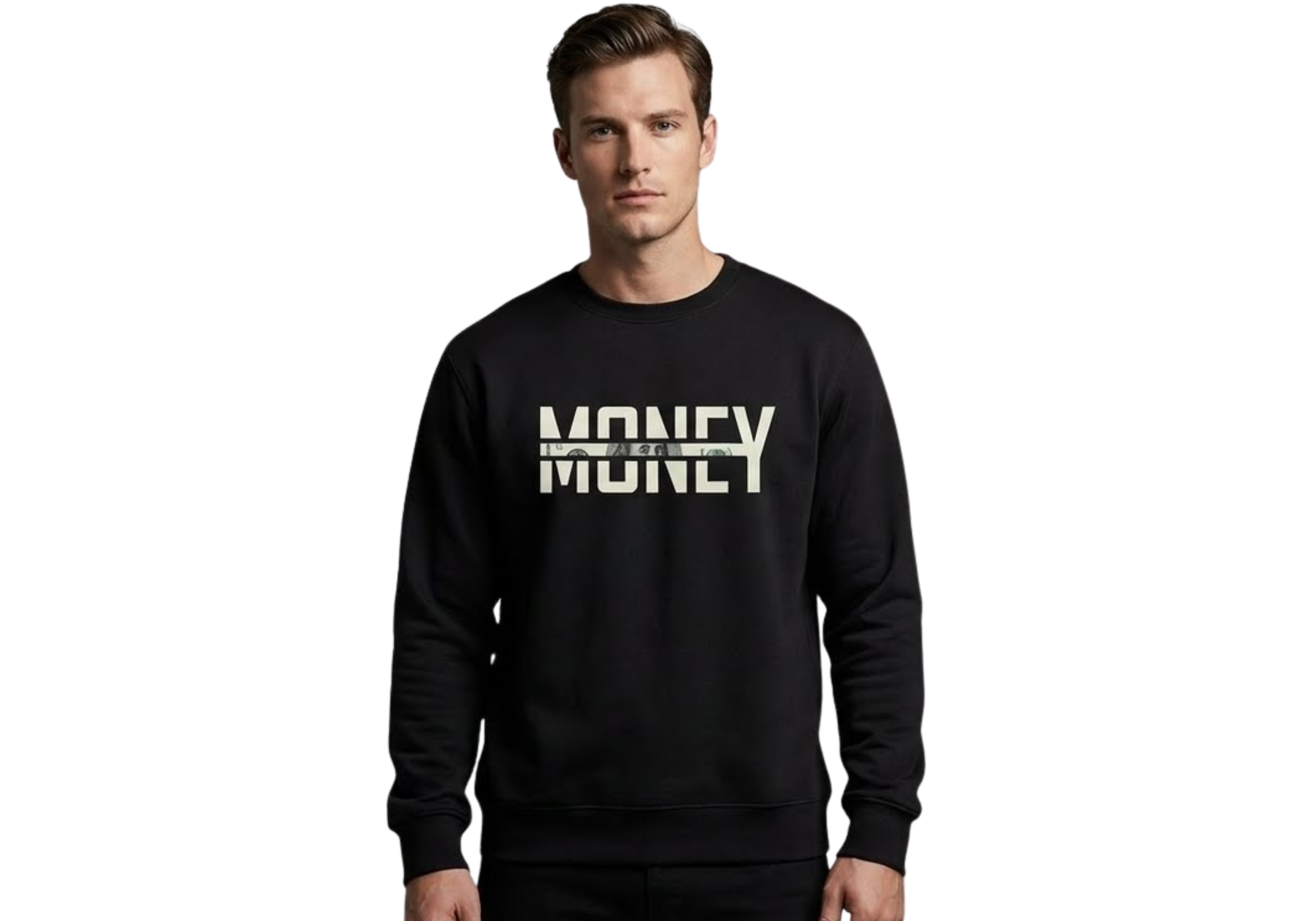 Black Sweatshirt, Round Neck, Long Sleeve