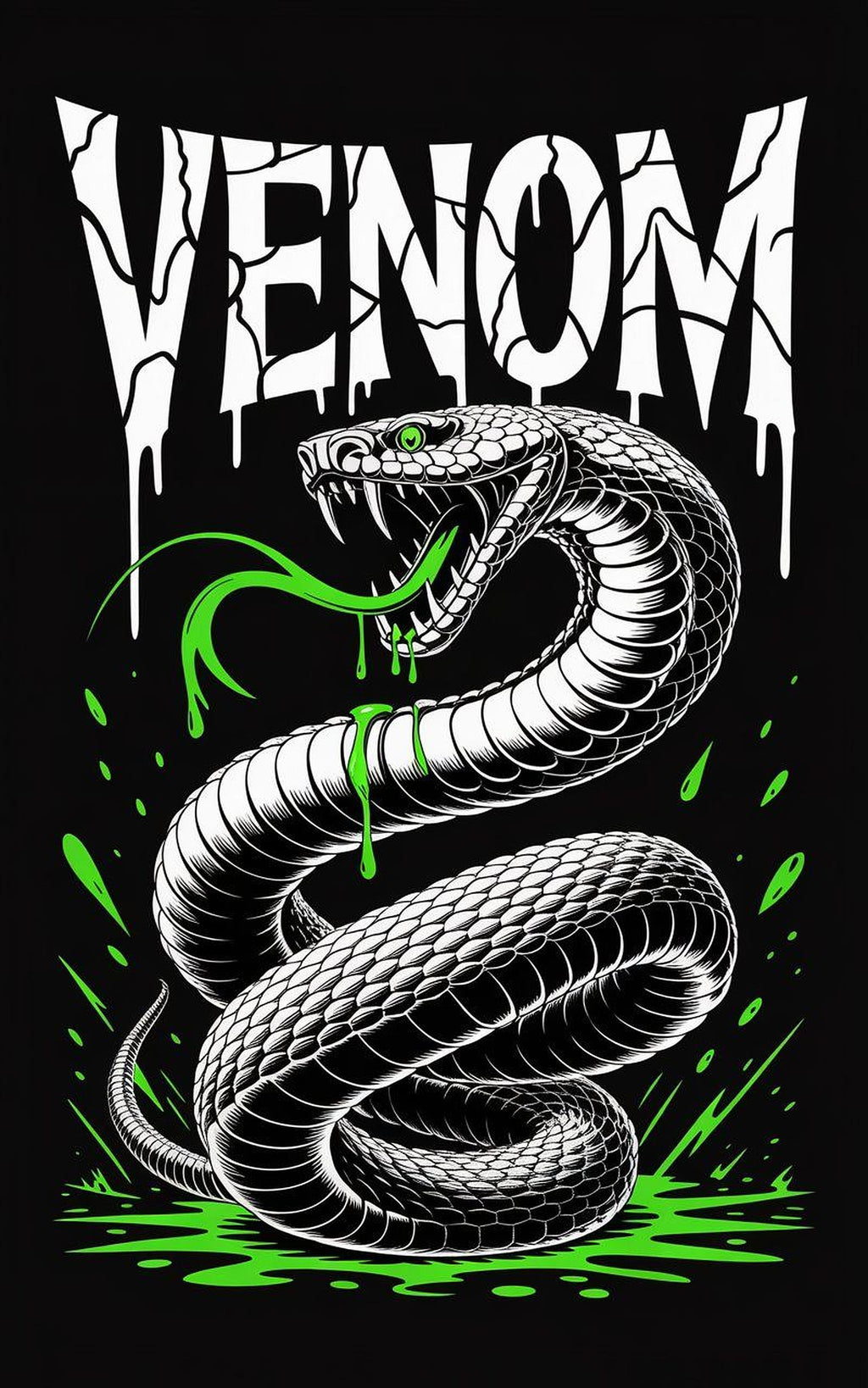 Venom Graphic Crewneck Fleece Sweatshirt